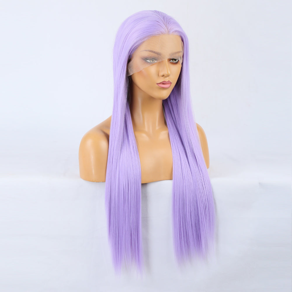 Light Purple Chemical Fibre Lace Front Long Straight Wig - Pleasures and Sins   Pleasures and Sins