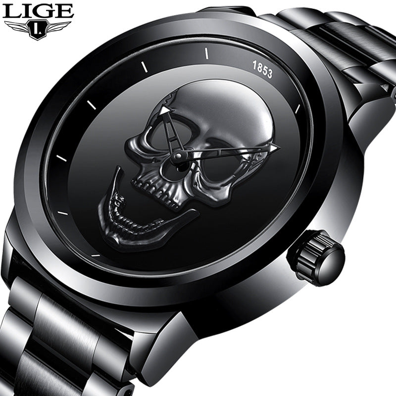 Mens Luxury Simple Skull Stereoscopic Watch - Pleasures and Sins   Pleasures and Sins