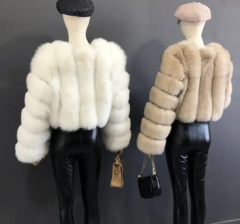 Imitation Fox Fur Short Coat for Stylish Ladies