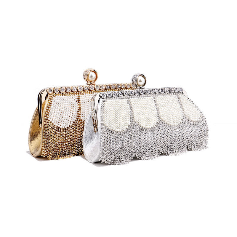 Ladies High End Rhinestone Fringed Evening Bag - Pleasures and Sins   Pleasures and Sins