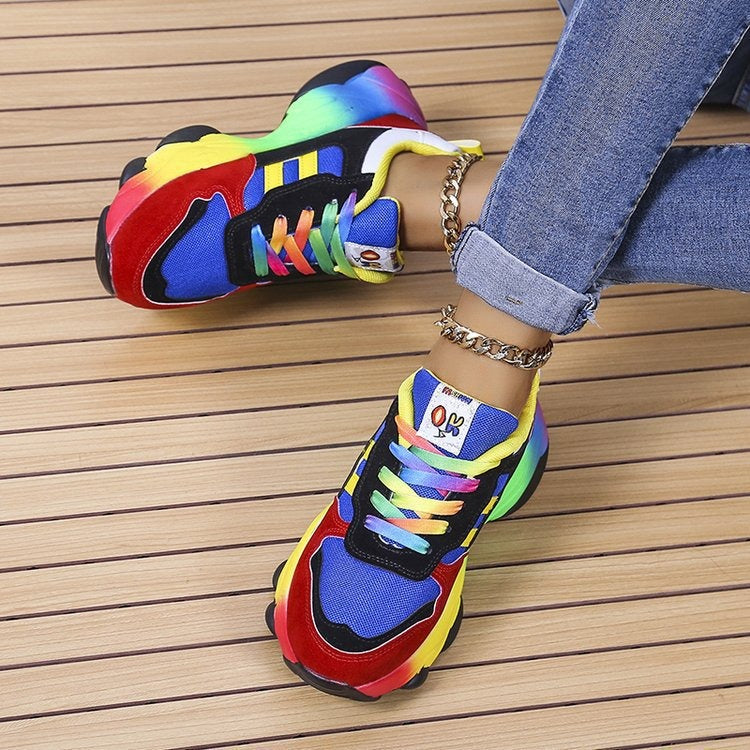 Unisex Colorful Rainbow Hip Hop Casual Rainbow Shoes - Pleasures and Sins   Pleasures and Sins