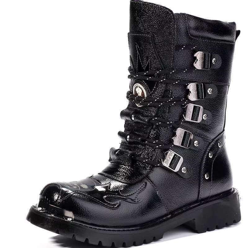 Bottes montantes polyvalentes pour hommes, style punk et gothique