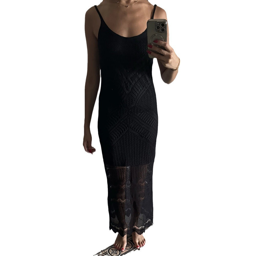 Women's Bohemian Knitted Long Dress for Summer, Pure and Elegant - Pleasures and Sins   Pleasures and Sins