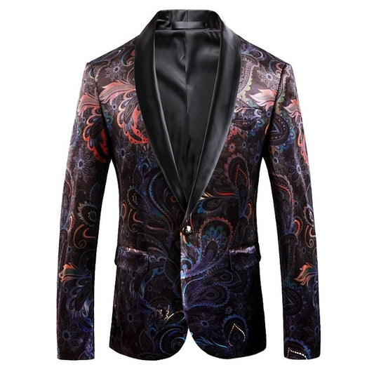 Mens Luxury Print, Shawl Collar, Suit Jacket, Wedding, Party Jacket - Pleasures and Sins   Pleasures and Sins