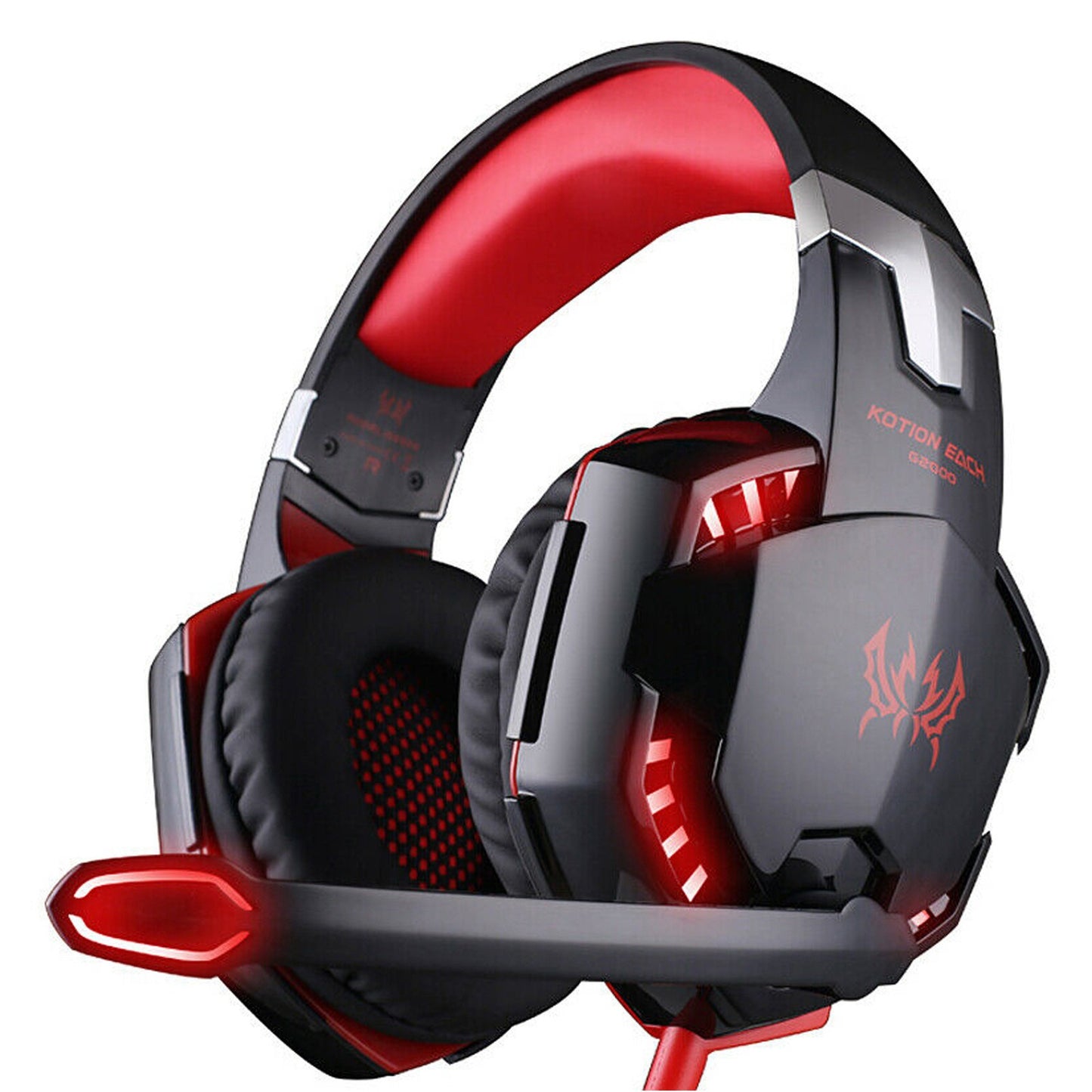 Head Mounted Gaming Earphones with Wired Illumination Heavy Bass