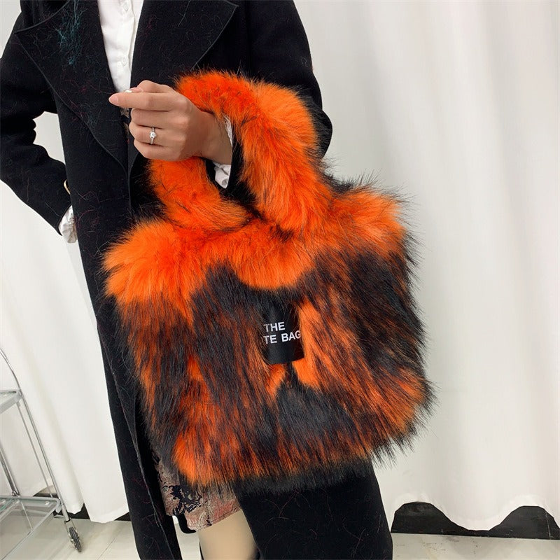 Crossbody Tote Bag Imitation Fur Large Capacity Bag - Pleasures and Sins   Pleasures and Sins