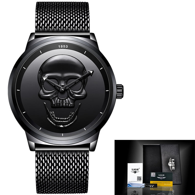 Mens Luxury Simple Skull Stereoscopic Watch - Pleasures and Sins   Pleasures and Sins