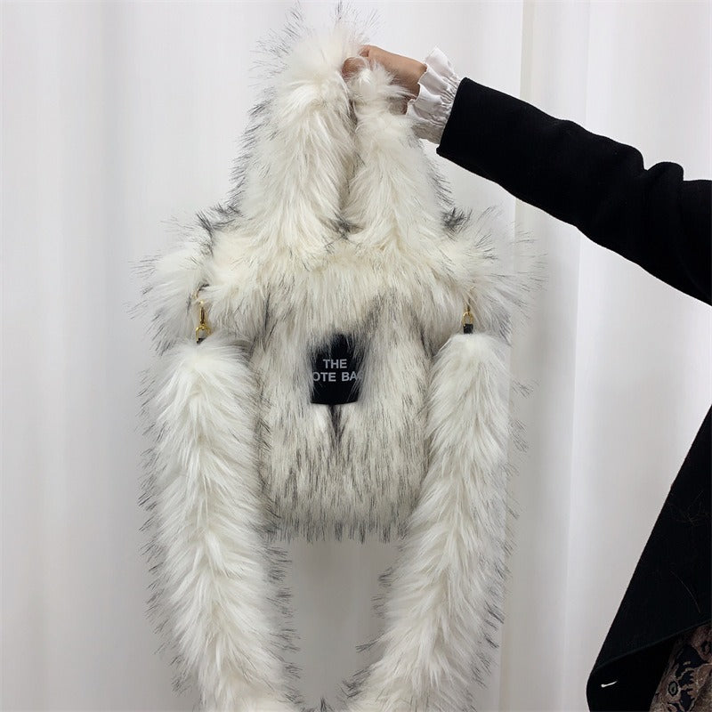 Crossbody Tote Bag Imitation Fur Large Capacity Bag - Pleasures and Sins   Pleasures and Sins