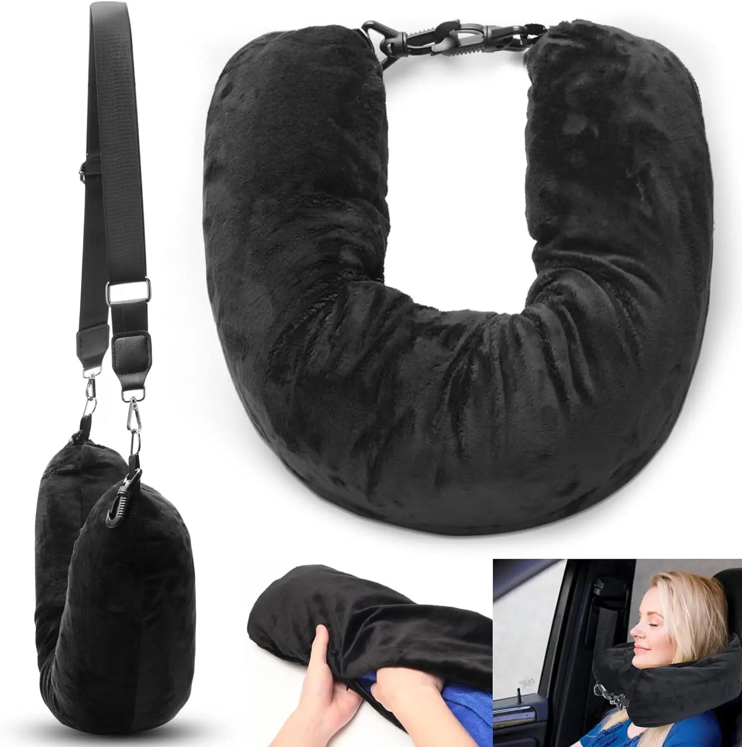 Travel pillow that can be filled with clothes travel hack