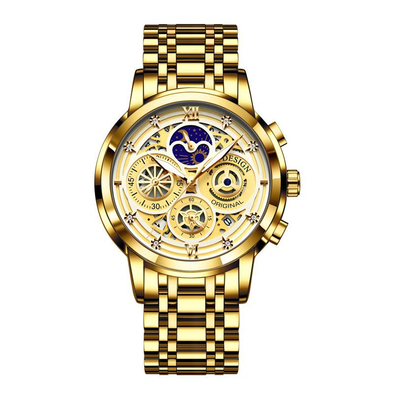 Mens Quartz Skeleton New Concept Waterproof Multifunctional Watch - Pleasures and Sins   Pleasures and Sins