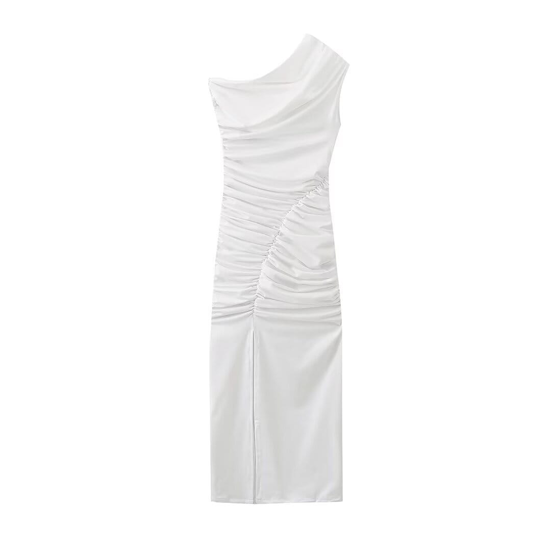 Sexy women’s front split pleated decoration elasticated