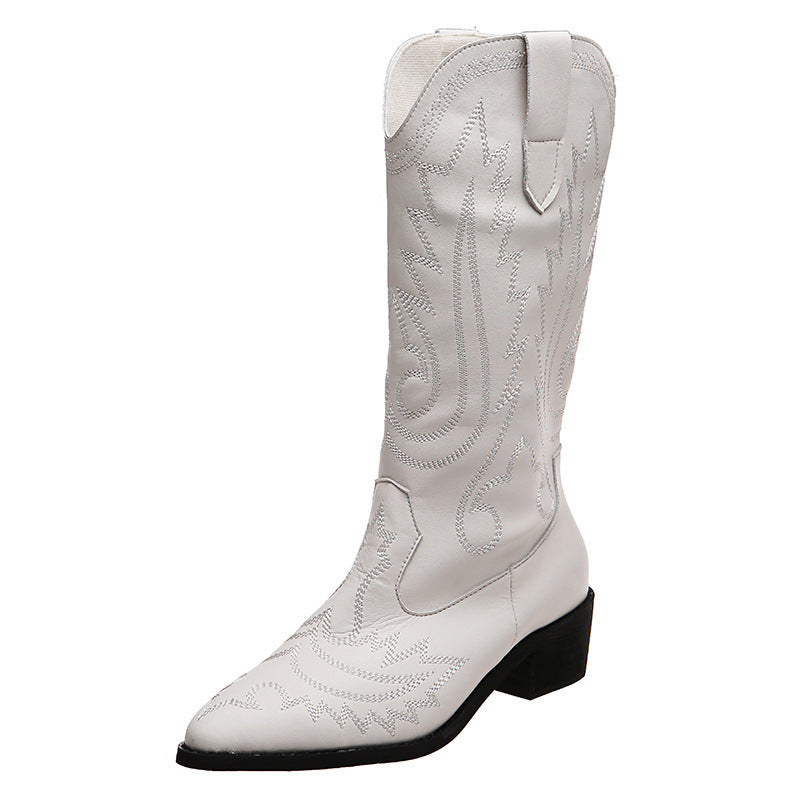 Faux Suede Embroidered Square Heel Short Womens Western Boots - Pleasures and Sins   Pleasures and Sins