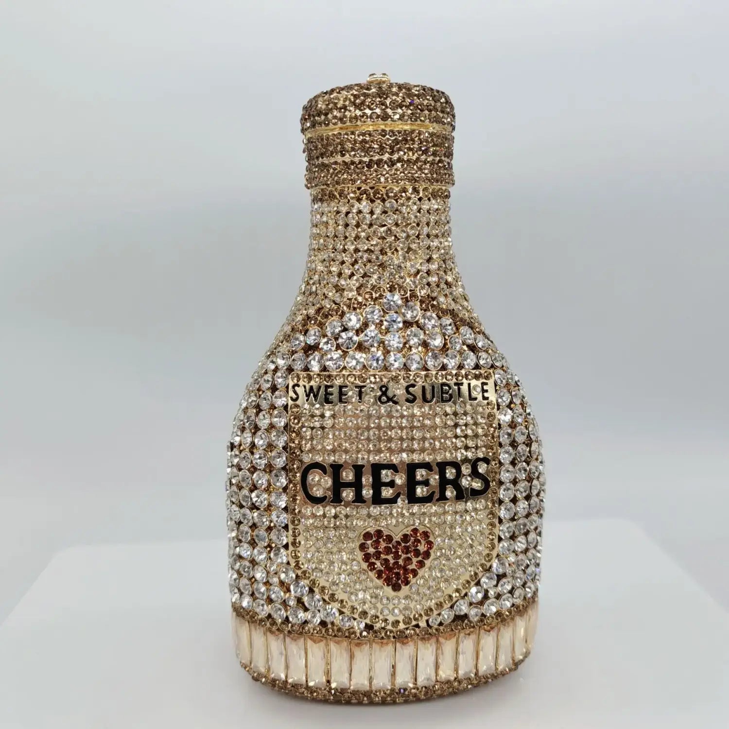 Bottle Shape Crystal Evening Bag Encrusted Bridal Bag Party