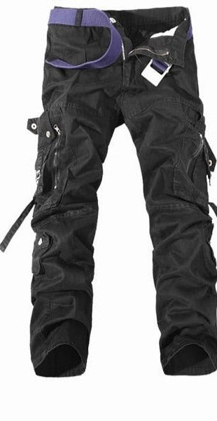 Mens Military Cargo pants Multi-pocket loose cotton trousers - Pleasures and Sins   Pleasures and Sins