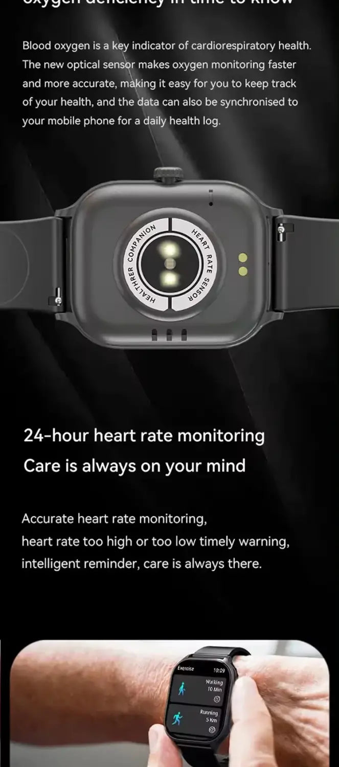 Smartwatch Bluetooth call heart rate and blood pressure