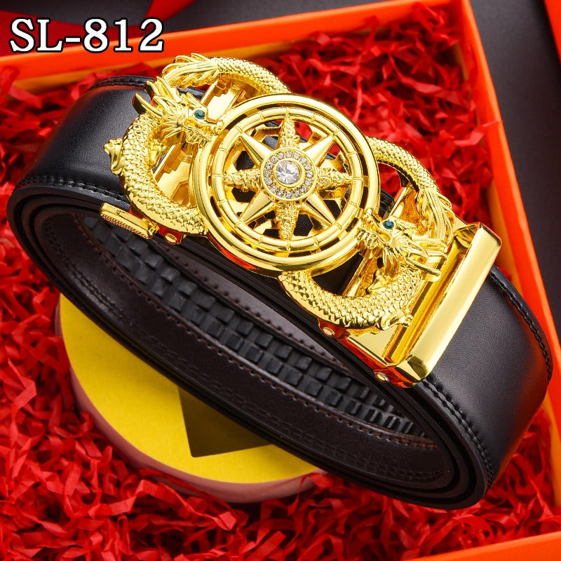 Timeless Belt Mens Genuine Leather Automatic Belt Trendy Simple Belt - Pleasures and Sins   Pleasures and Sins