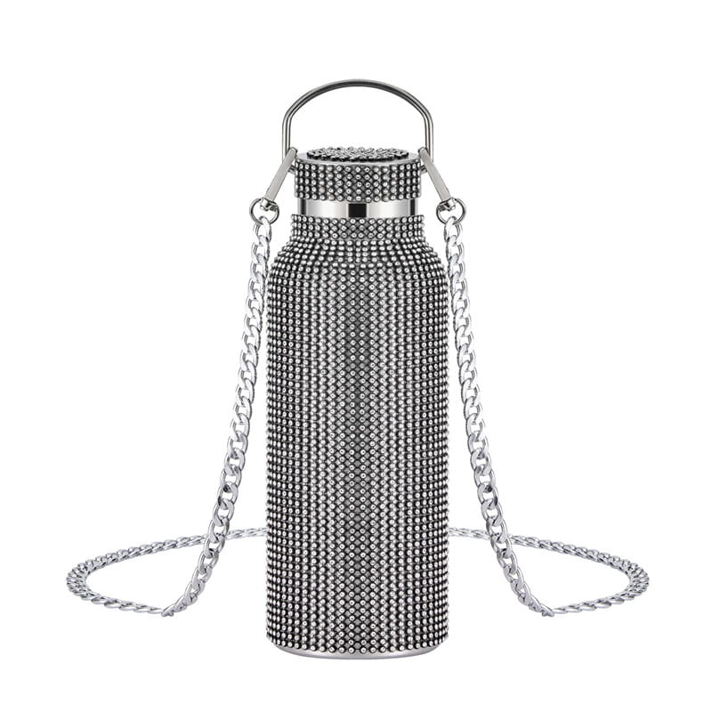 Rhinestone Encrusted Vacuum Flask High Capacity Stainless