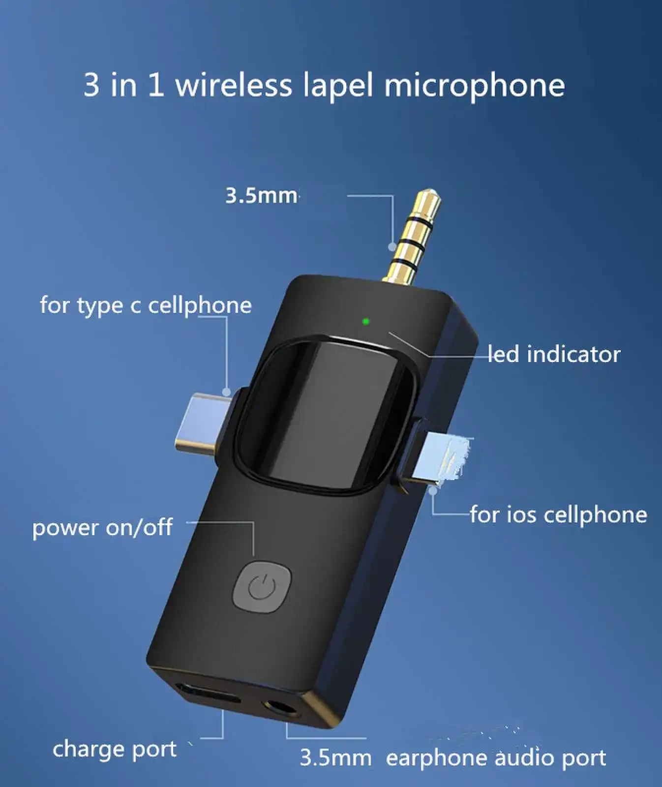 Wireless Lavalier Microphone for Live Streaming Recording