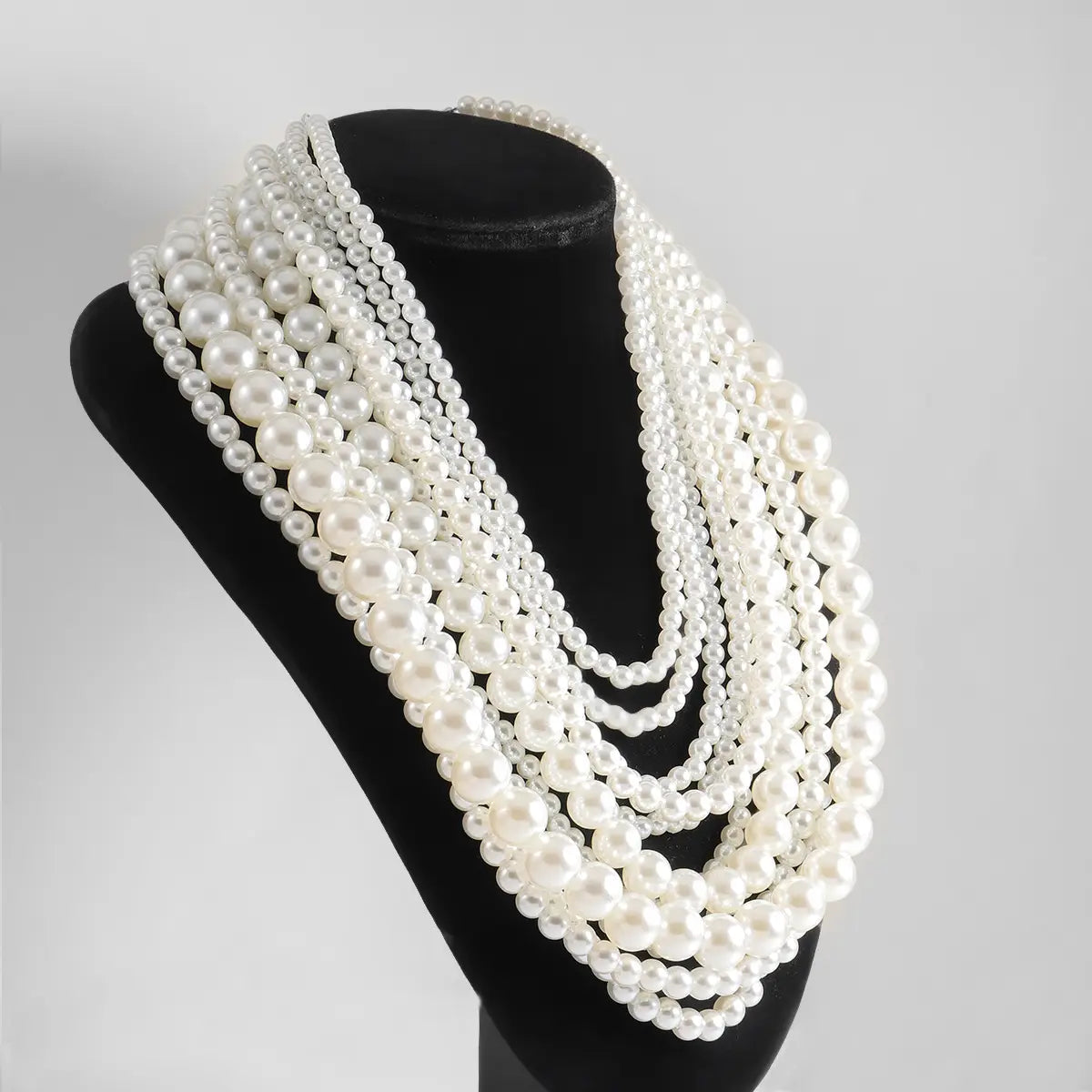 Handmade Ladies Elegant Multilayer Faux Pearl Necklace