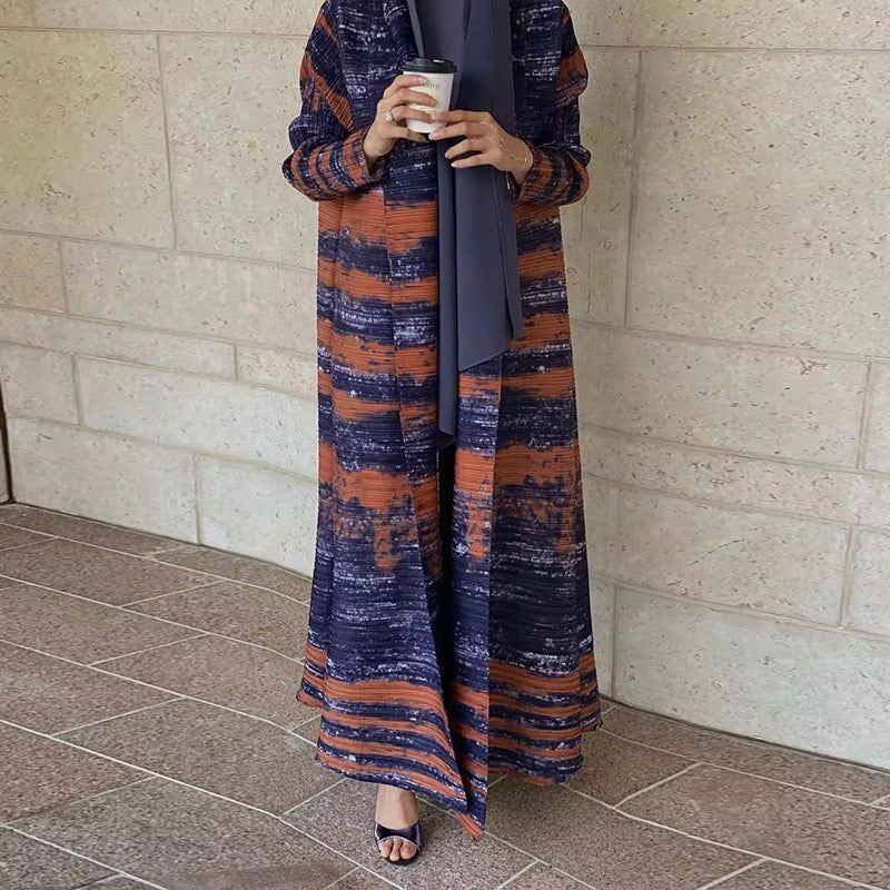 Printed Middle Eastern Muslim fashion cardigan robe - Pleasures and Sins   Pleasures and Sins