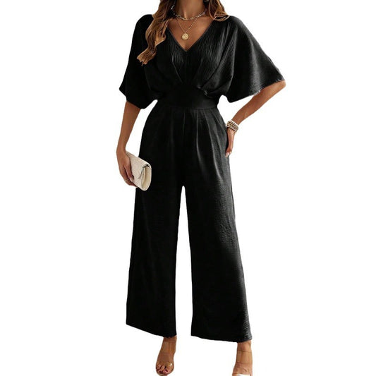 Spring and summer womens short color casual wide leg jumpsuit - Pleasures and Sins   Pleasures and Sins