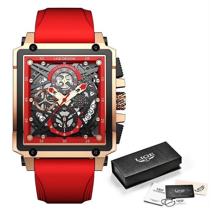 New Men's Watch Square Multifunction Chronograph 30M Waterproof Watch - Pleasures and Sins   Pleasures and Sins