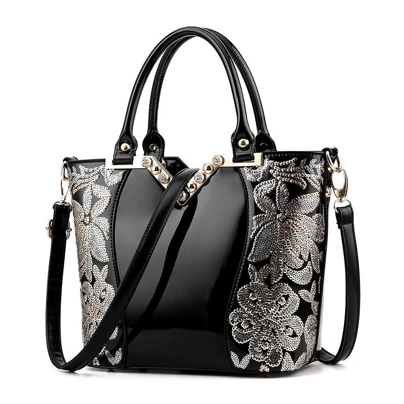 Sequin Embroidered Womens Bag Patent Leather Handbag Shoulder Diamond Bags - Pleasures and Sins   Pleasures and Sins