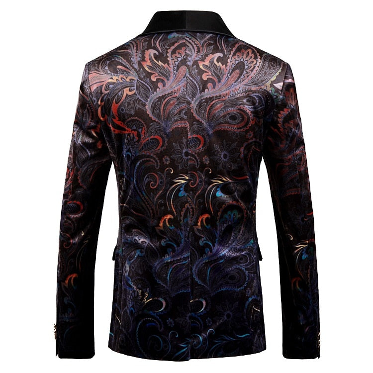 Mens Luxury Print, Shawl Collar, Suit Jacket, Wedding, Party Jacket - Pleasures and Sins   Pleasures and Sins