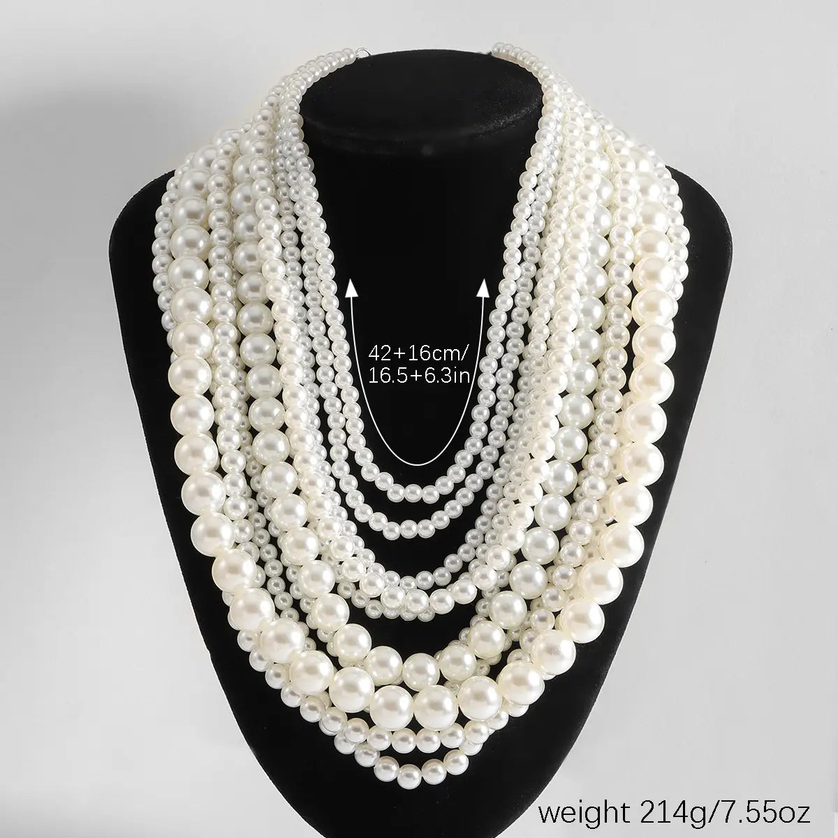 Handmade Ladies Elegant Multilayer Faux Pearl Necklace