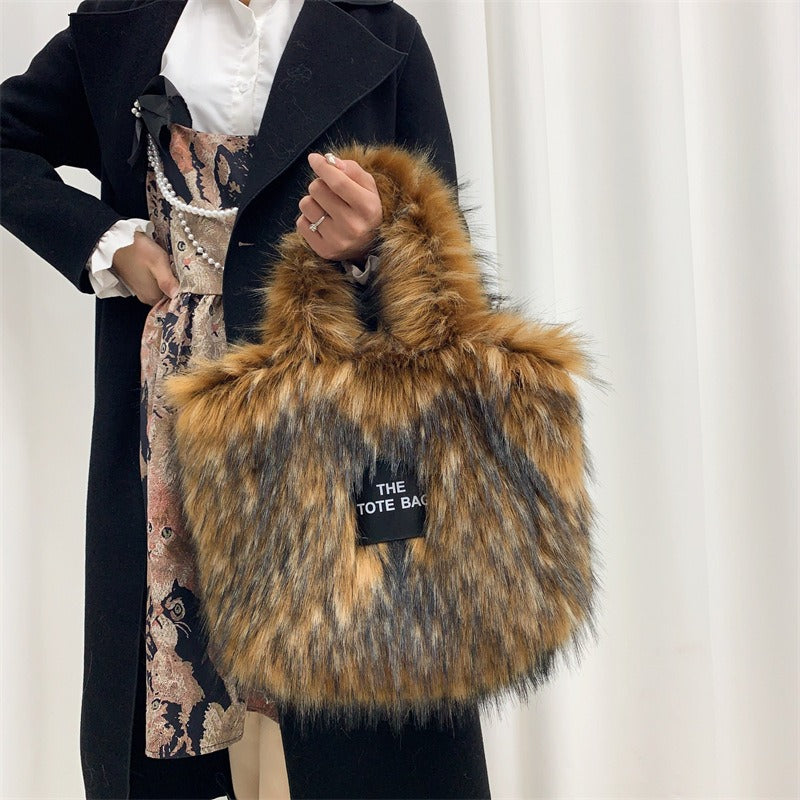 Crossbody Tote Bag Imitation Fur Large Capacity Bag - Pleasures and Sins   Pleasures and Sins