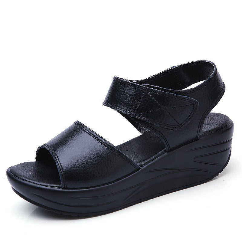 Women's thick sole platform casual velcro sandals student shoes