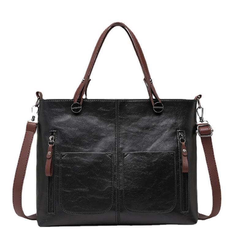 Ladies large capacity retro simple diagonal cross bag