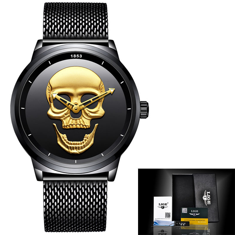 Mens Luxury Simple Skull Stereoscopic Watch - Pleasures and Sins   Pleasures and Sins