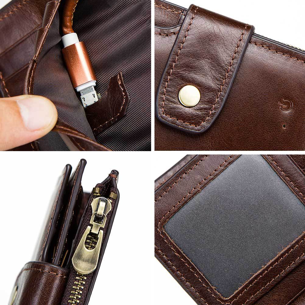 Anti-Loss Mens Leather Wallet RFID Anti-theft Bluetooth Multifunction - Pleasures and Sins   Pleasures and Sins