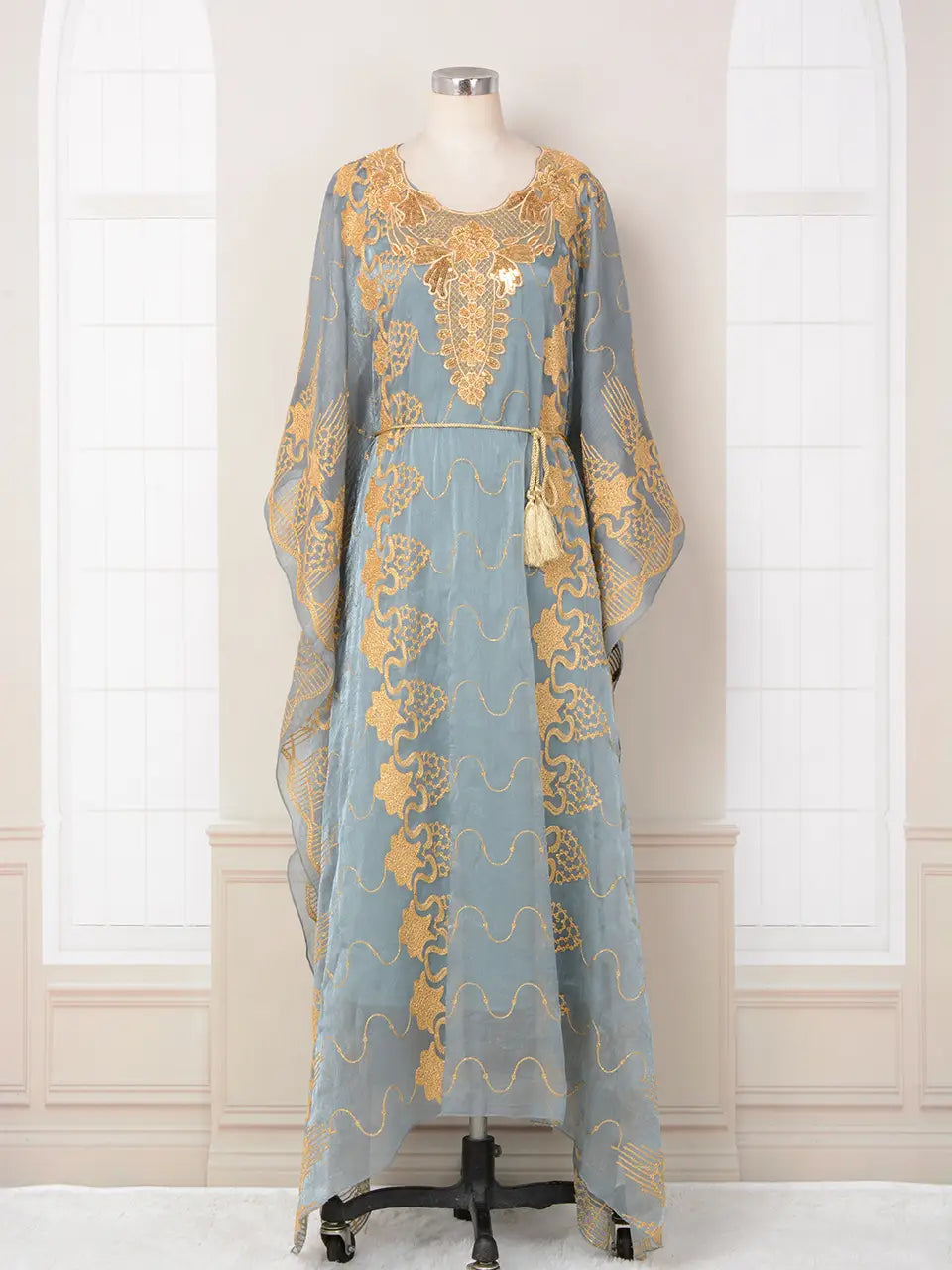 Robe musulmane marocaine brodée de perles Dîner deux pièces