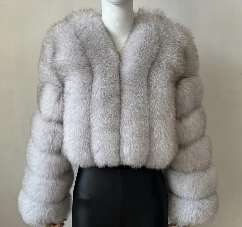 Imitation Fox Fur Short Coat for Stylish Ladies