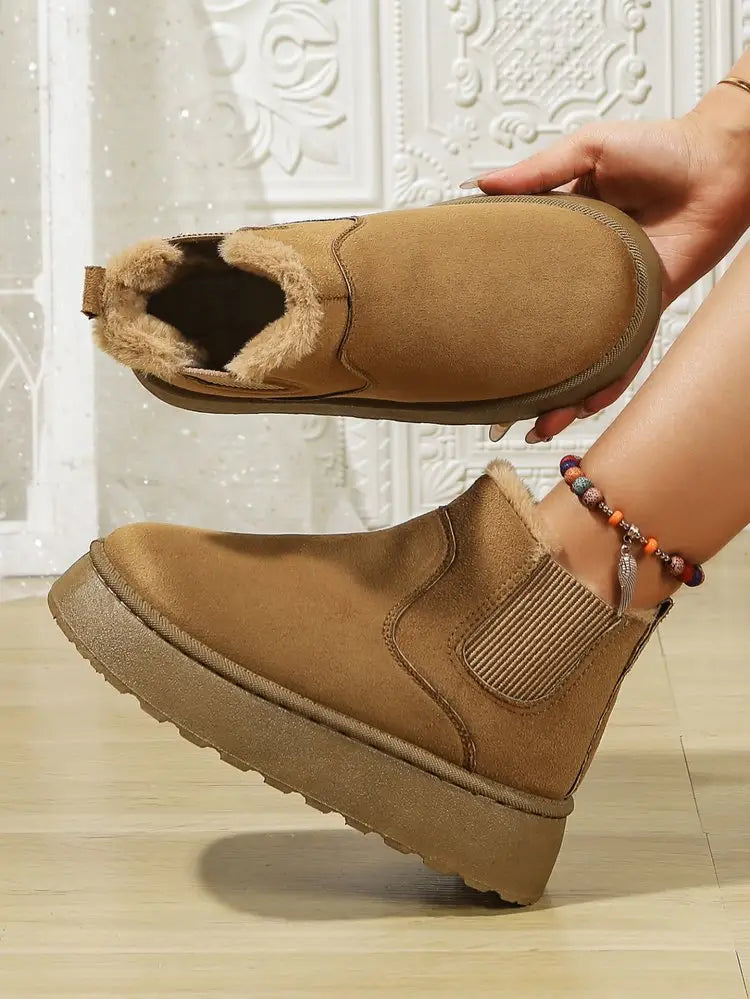 Womens Short Plush Warm Casual UGG Style New Suede Fur