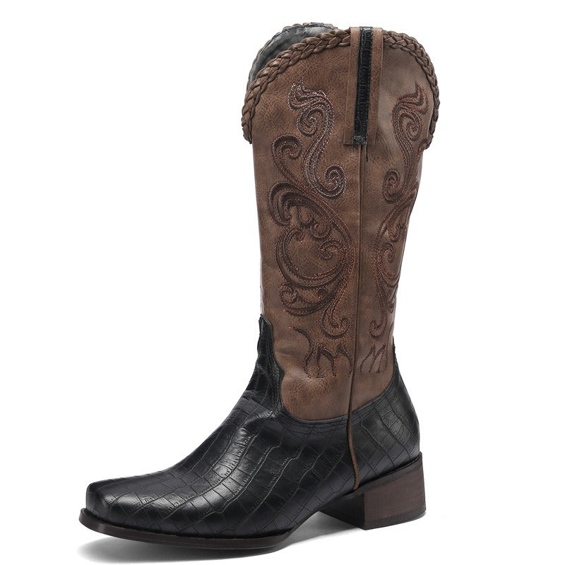 Unisex Western Cowboy Boots Lined and Thick heel - Pleasures and Sins   Pleasures and Sins