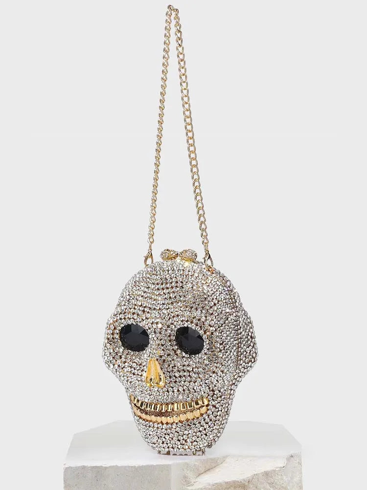 Diamond Halloween Skull Clutch Bag Rhinestone Evening Purse