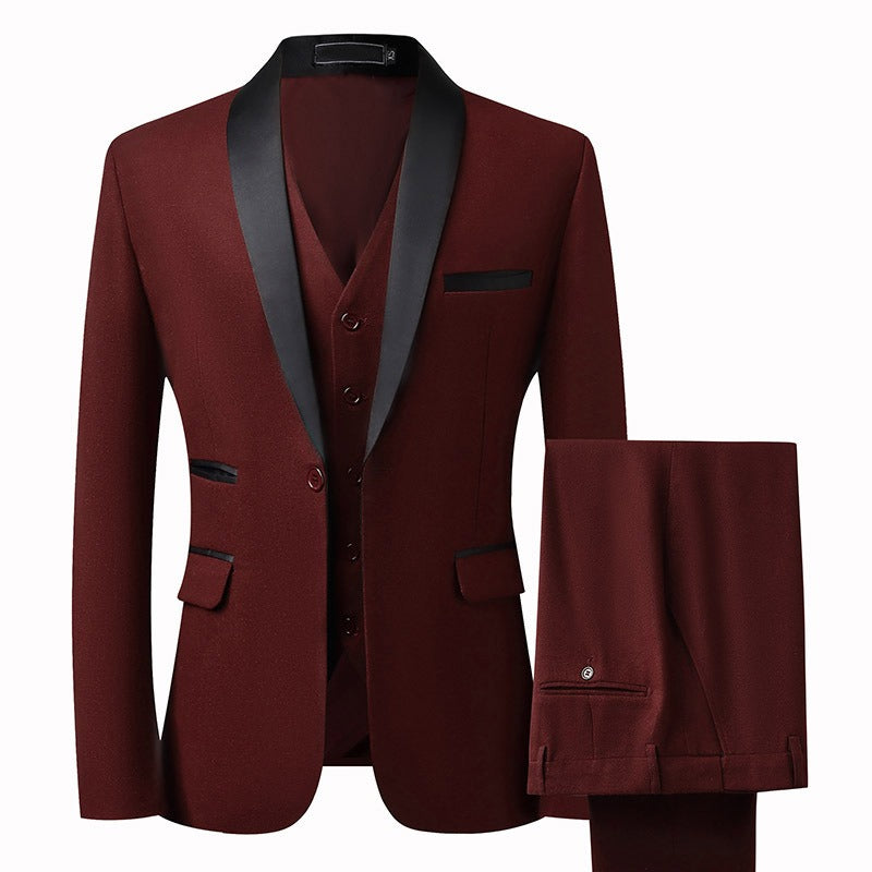 Grooms Suit Mens Three Piece Slim Fit Tuxedo Wedding Suit - Pleasures and Sins   Pleasures and Sins