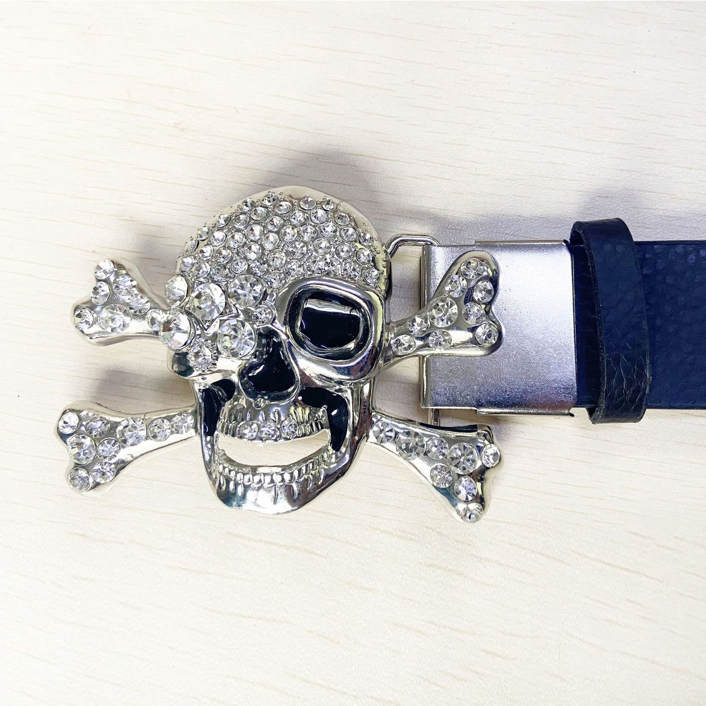 Skull Rhinestone diamante belt buckle casual diamond belt buckle - Pleasures and Sins   Pleasures and Sins