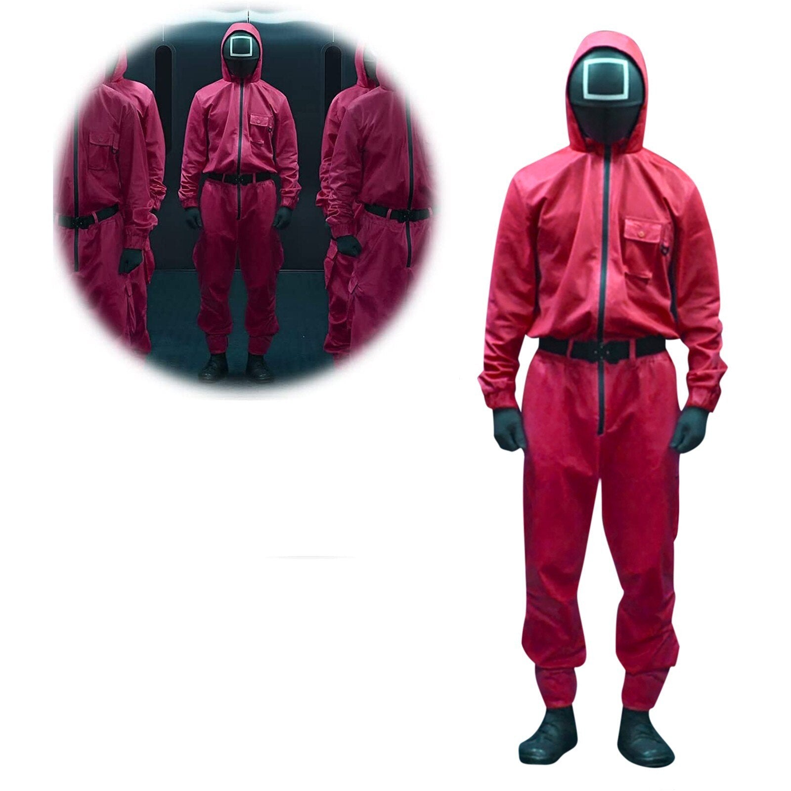 Squid Game Villain Red Jumpsuit Cosplay Costume For Men And Women - Pleasures and Sins   Pleasures and Sins