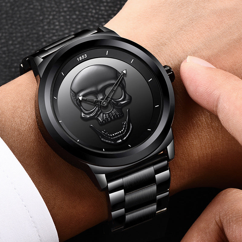 Mens Luxury Simple Skull Stereoscopic Watch - Pleasures and Sins   Pleasures and Sins