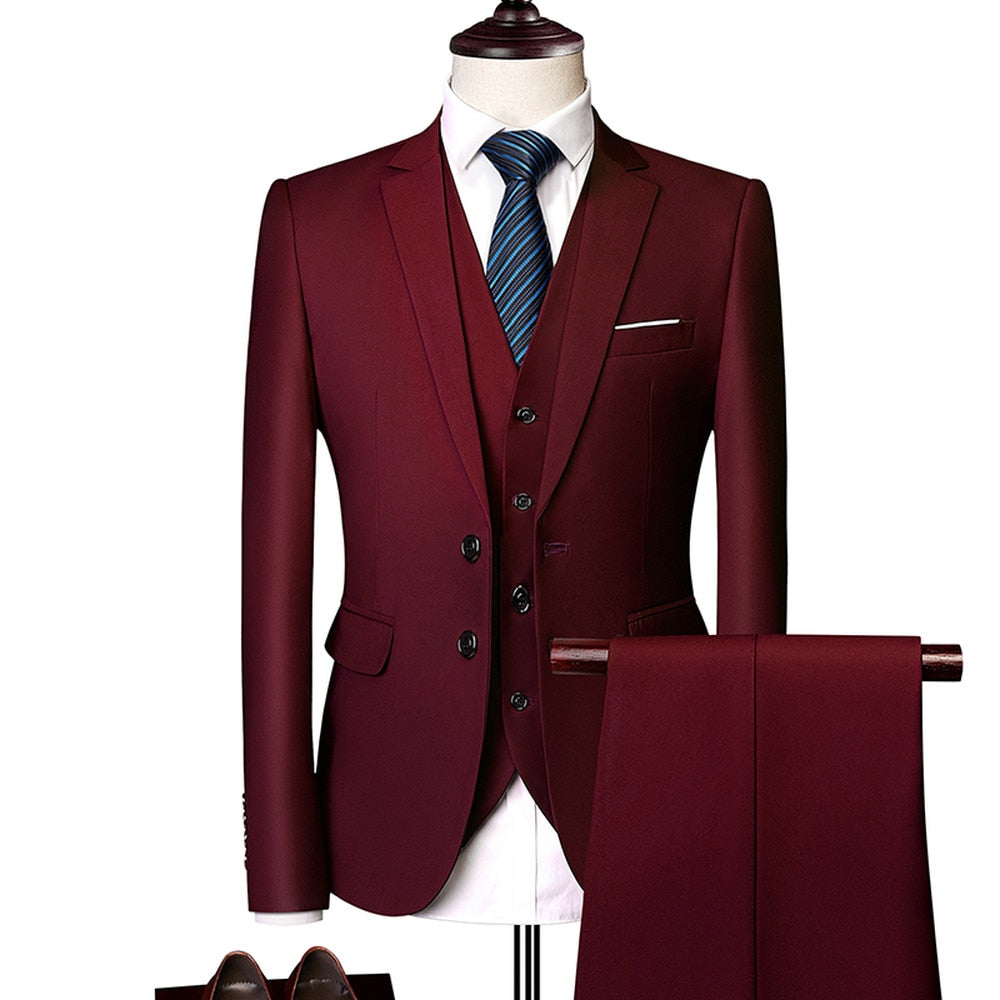 Mens 3 Pc Slim Fit Formal Suit In 10 Stunning Colours - Pleasures and Sins   Pleasures and Sins