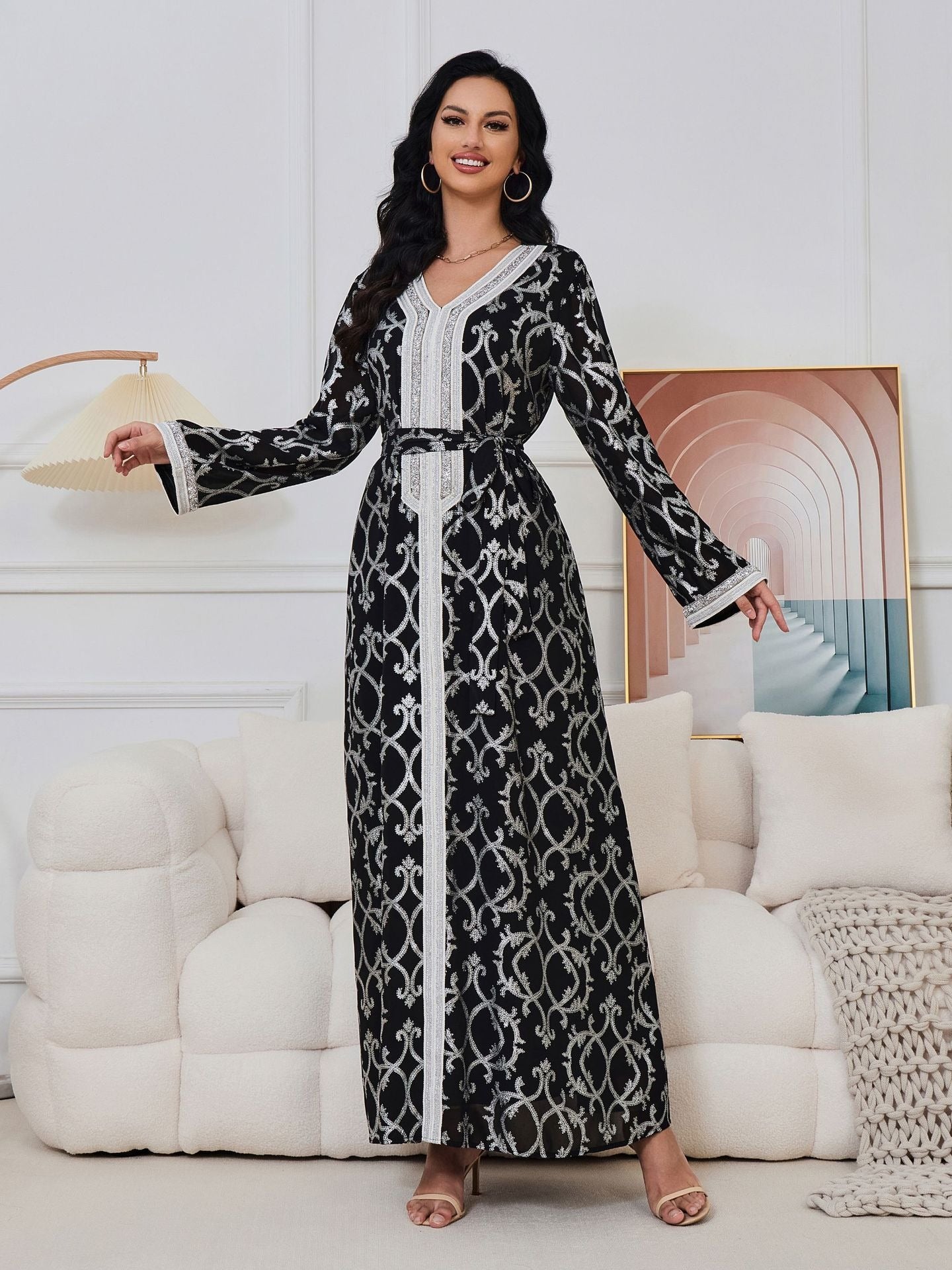 Muslim Hem Gilded Heavy Robe Dress - Pleasures and Sins   Pleasures and Sins