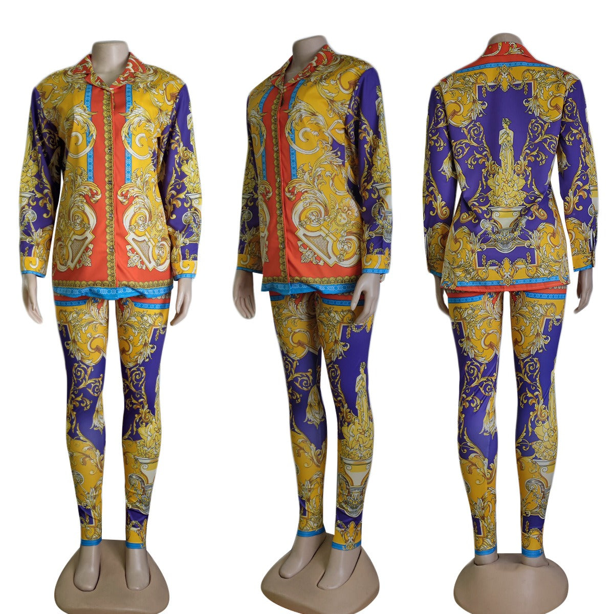 Designer long sleeved luxury shirt & trouser set - Pleasures and Sins   Pleasures and Sins