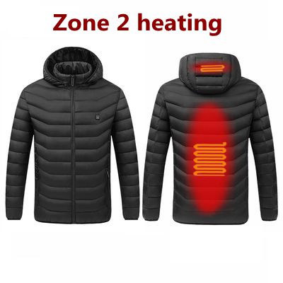 Mens Winter Warm USB Heated Jacket Thermostat Hooded Waterproof Jacket - Pleasures and Sins   Pleasures and Sins