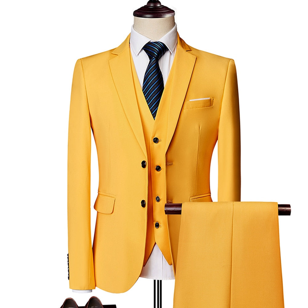 Mens 3 Pc Slim Fit Formal Suit In 10 Stunning Colours - Pleasures and Sins   Pleasures and Sins