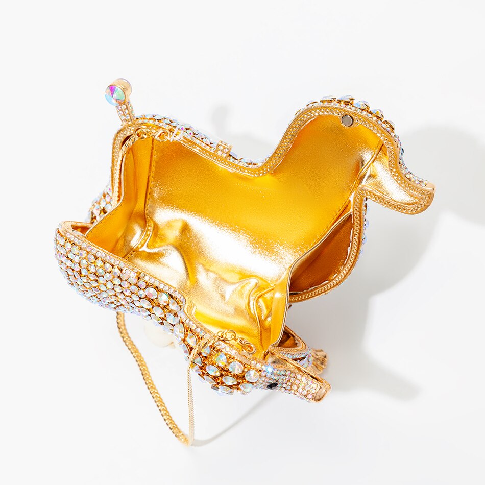 Designer Dog Shaped Crystal Evening Handbag - Pleasures and Sins   Pleasures and Sins