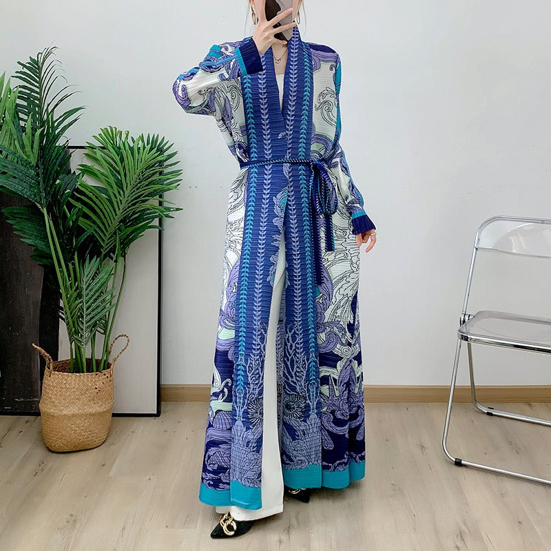 Muslim Fashion Elegant Cardigan Dress Belt Robe